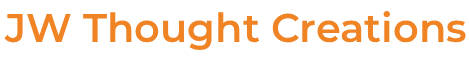 Orange JW Thought Creations logo on black